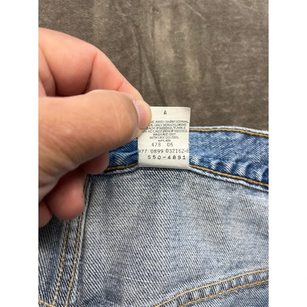 Levi's 550 Relaxed Fit Men's Jeans W40‎ L30 Blue Denim Casual Classic black bat